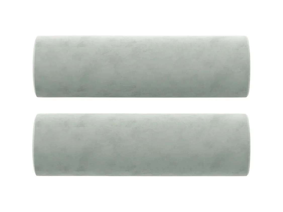 Sofá de 2 plazas con cojines gris claro de terciopelo de 140 cm