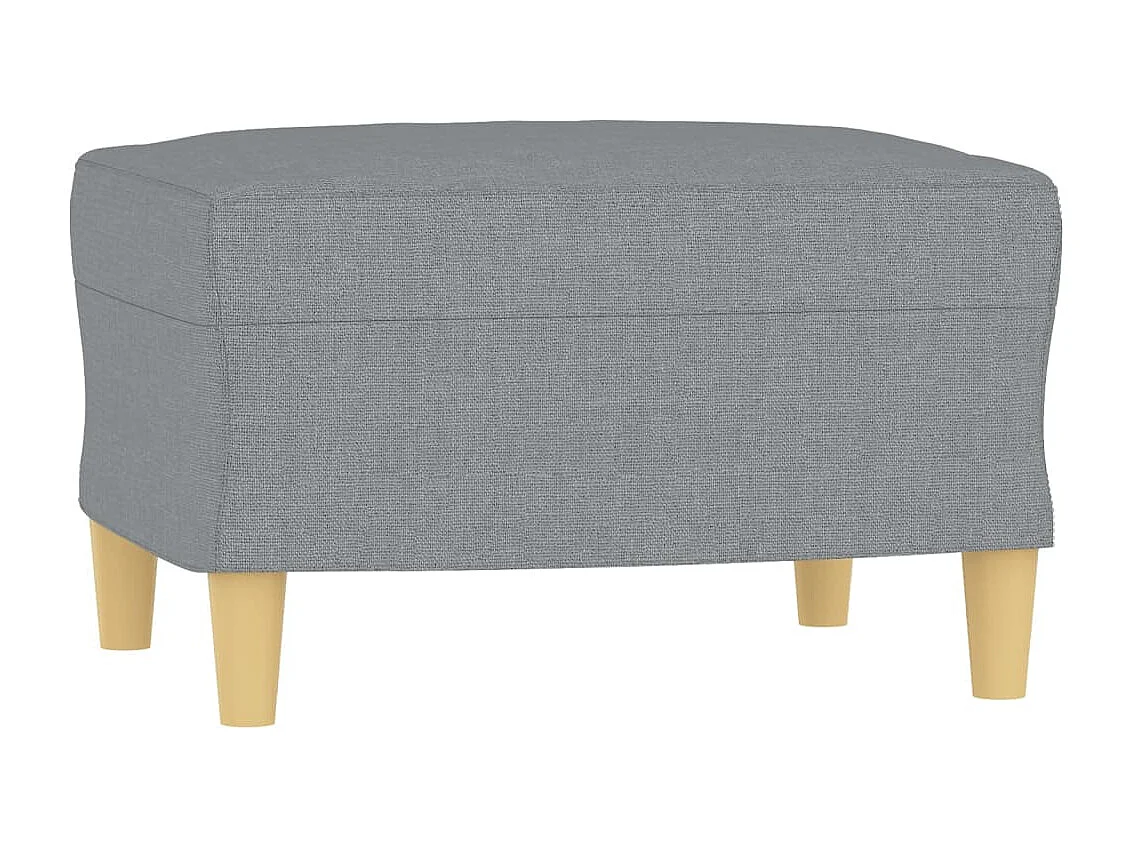 Set di divani 3 pezzi con cuscini in tessuto grigio chiaro