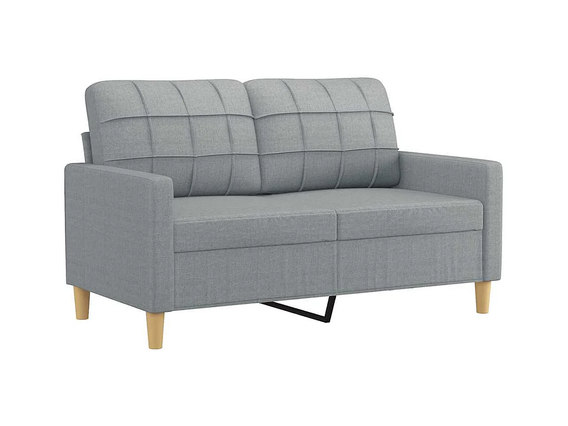 Divano 2 posti Grigio chiaro 120 cm Tessuto