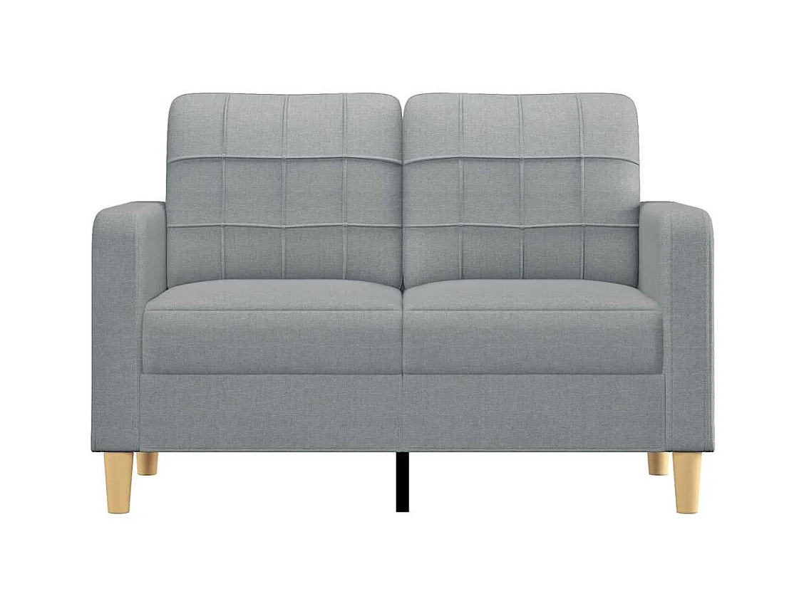Divano 2 posti Grigio chiaro 120 cm Tessuto