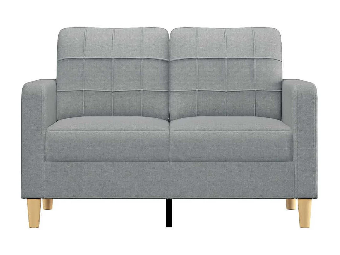Canapé à 2 places Gris clair 120 cm Tissu