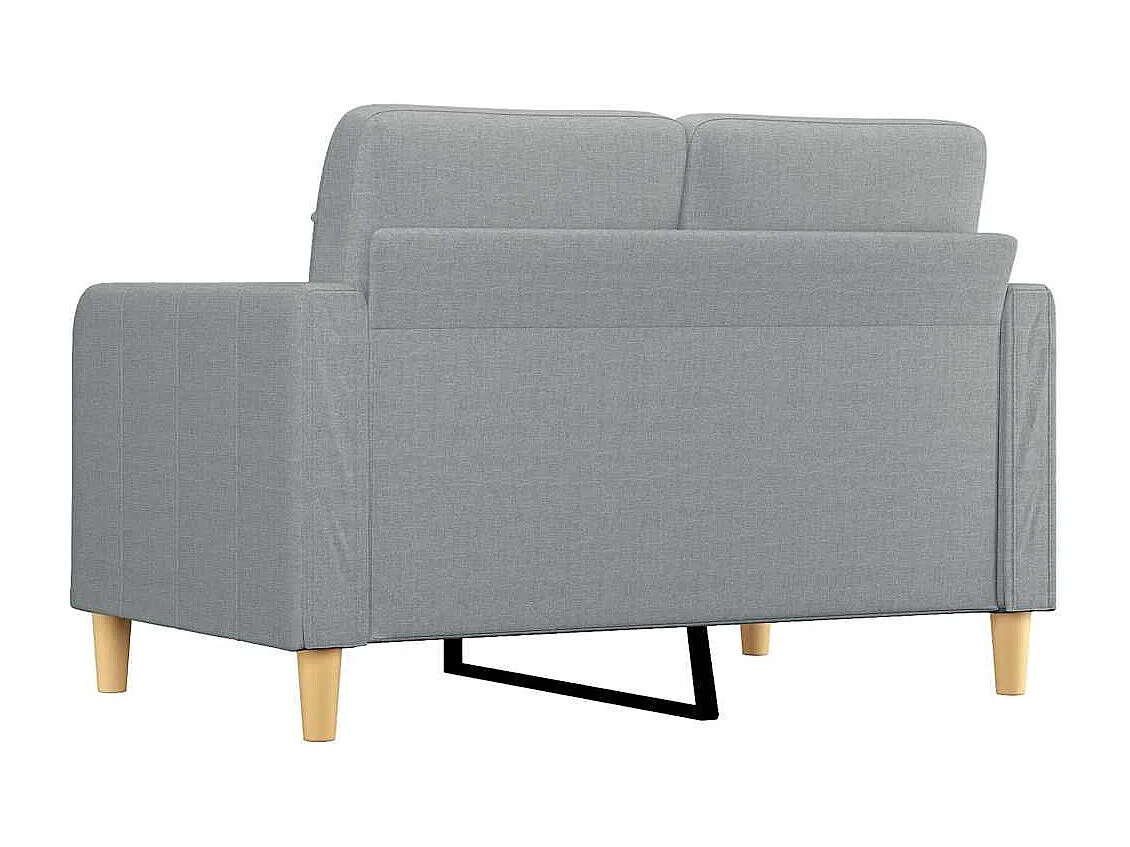 Canapé à 2 places Gris clair 120 cm Tissu