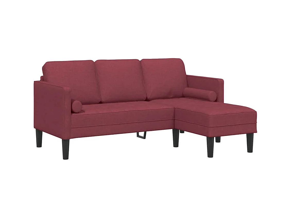 Set divano rosso vino 173 x 131 x 67 cm tessuto