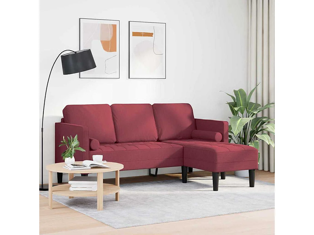 Ensemble de Canapés Rouge vin 173 x 131 x 67 cm tissu