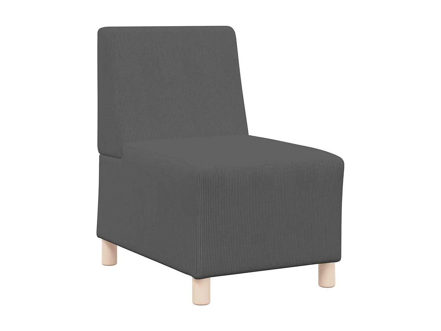 Unité de Sofa Modulaire Sans Accoudoirs 3 pcs Gris foncé