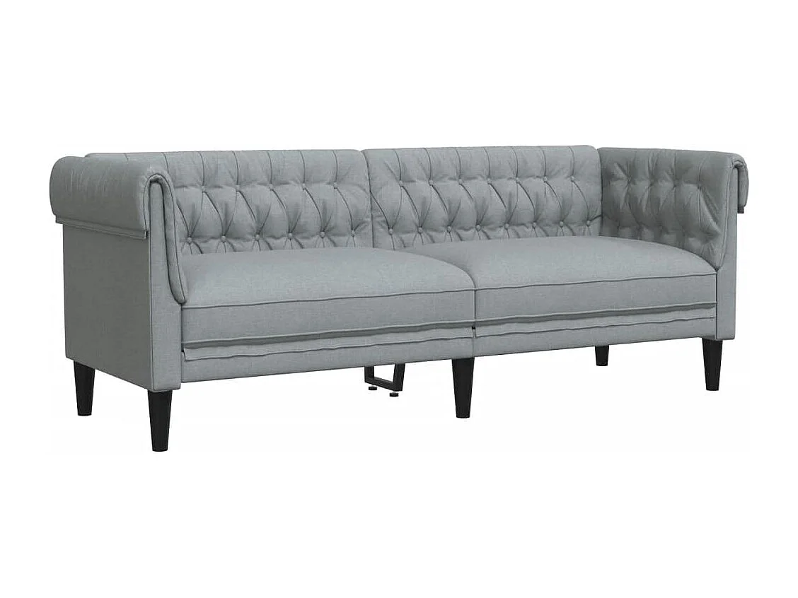 Conjunto de sofá de 2 piezas de tela gris claro