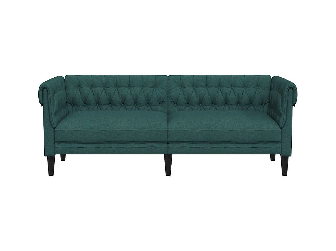 Chesterfield 3-zitsbank in donkergroene stof