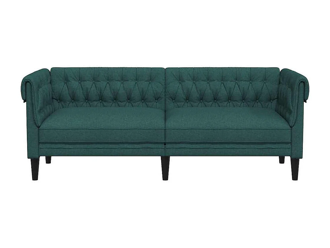 Canapé Chesterfield 3 places vert foncé tissu