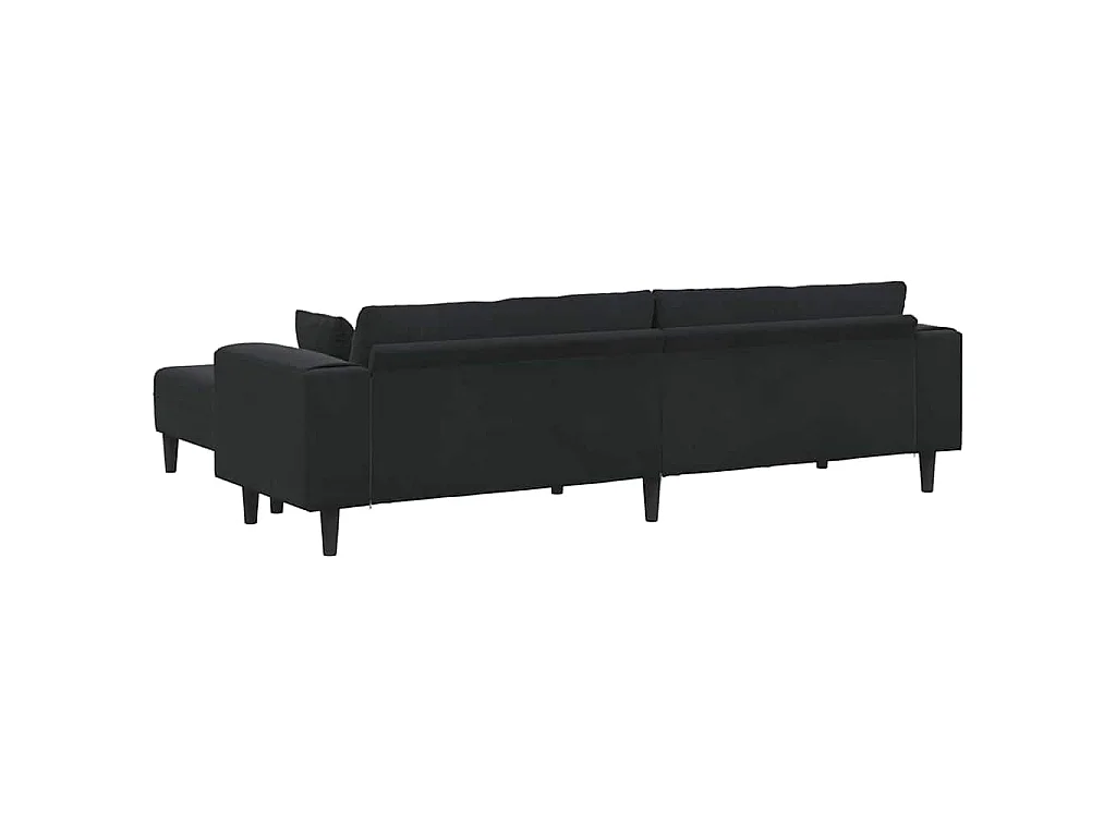 Set di divani in velluto con cuscino 3 pezzi nero 208 cm velluto