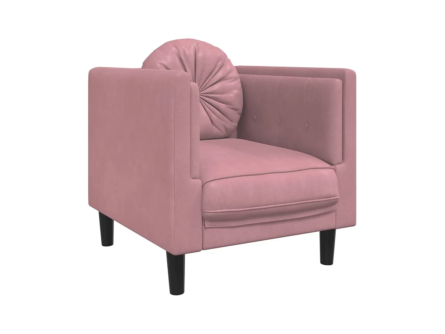 Set di divani 3 pezzi con cuscini in velluto rosa