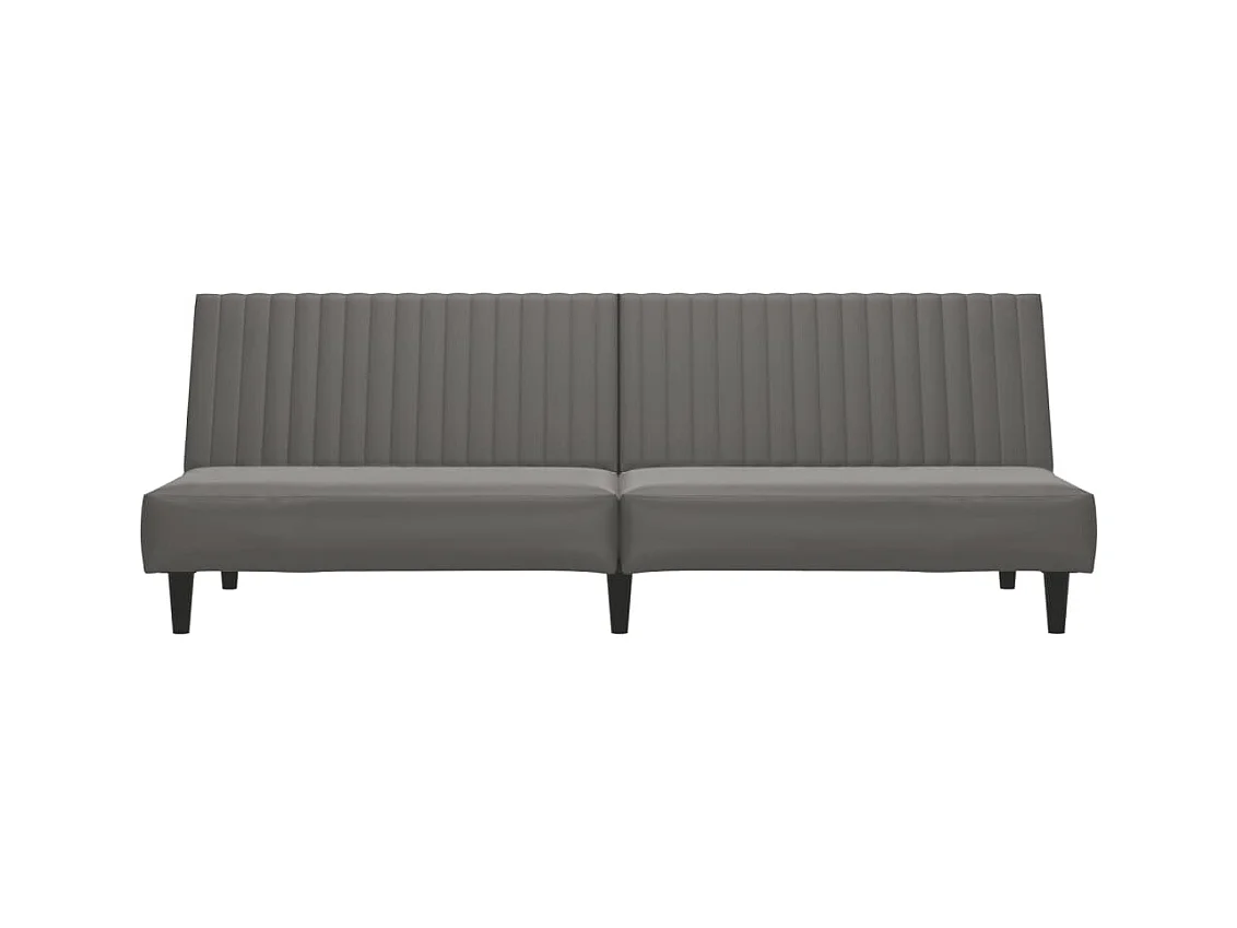 Sofá cama de 2 plazas de piel sintética gris