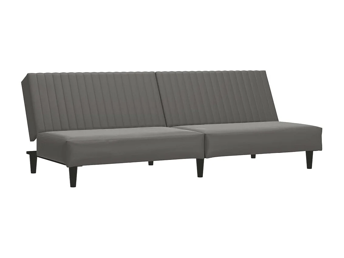 Sofá cama de 2 plazas de piel sintética gris