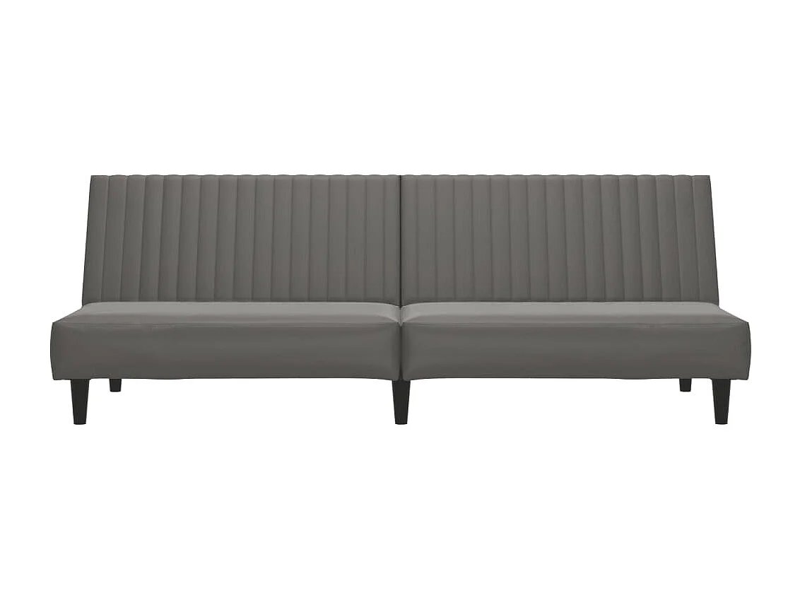 Sofá cama de 2 plazas de piel sintética gris