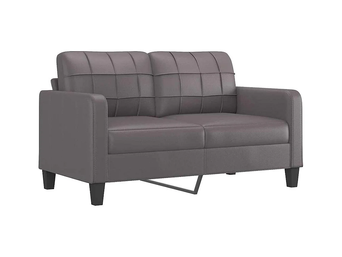 Canapé à 2 places Gris 140 cm Similicuir