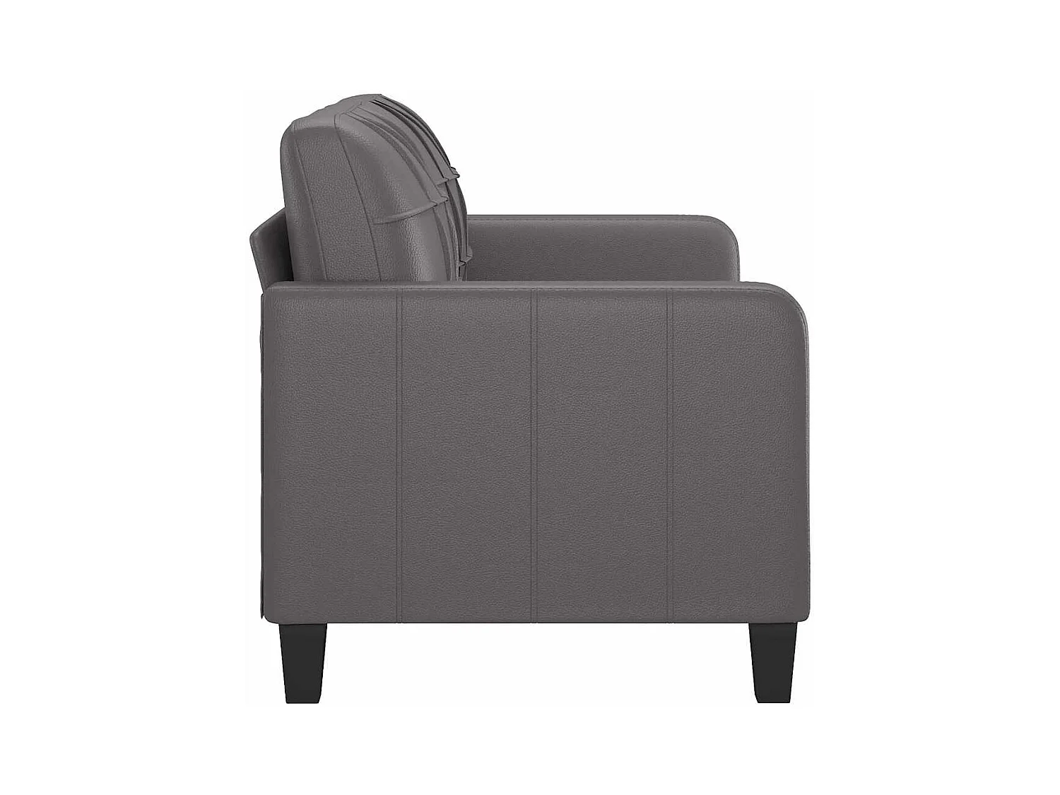 Canapé à 2 places Gris 140 cm Similicuir