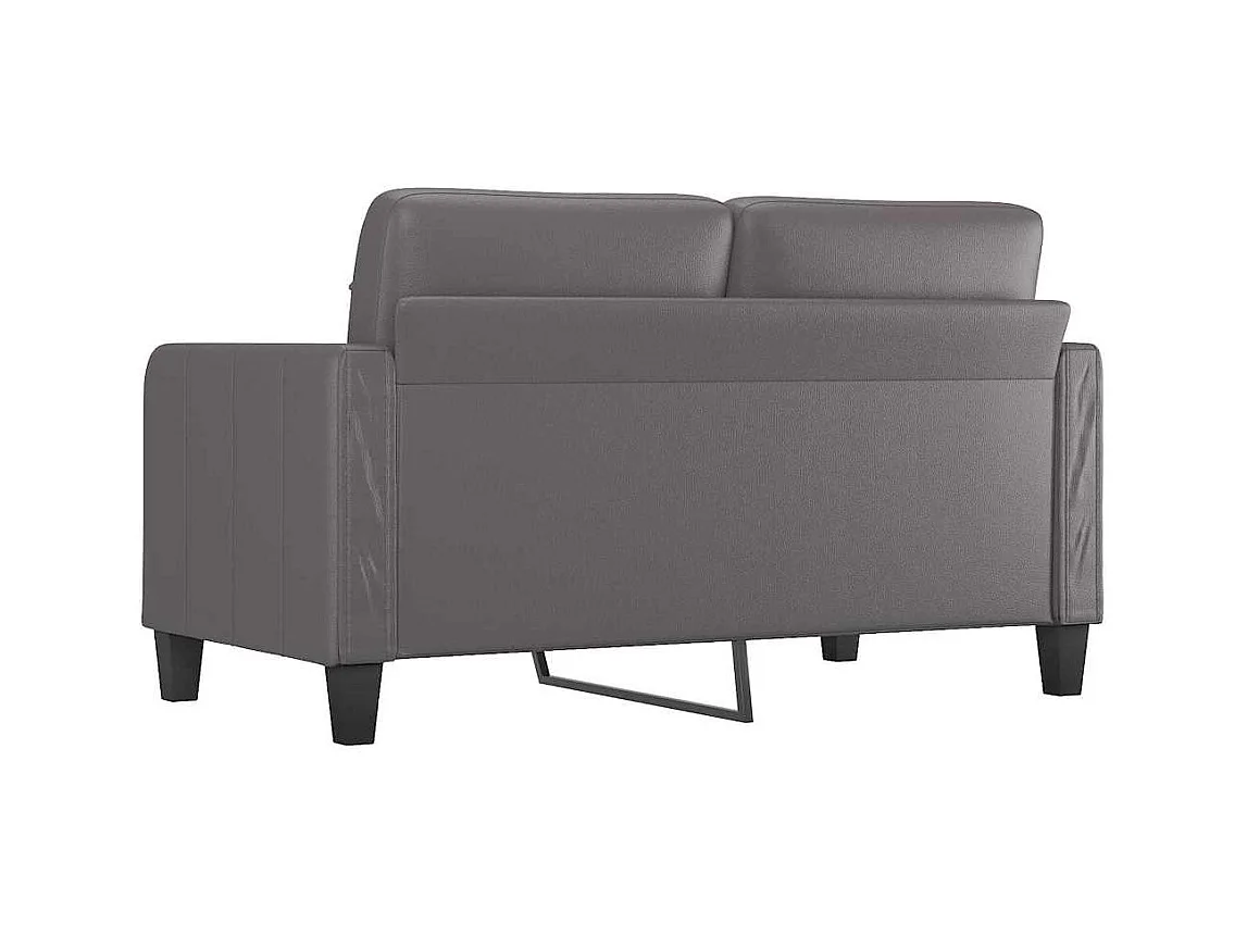 Canapé à 2 places Gris 140 cm Similicuir