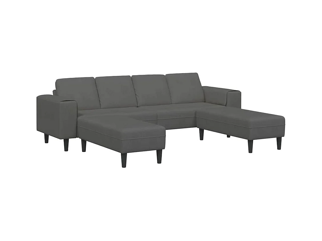 Sofa en tissu avec coussin Gris foncé Tissu en velours côtelé