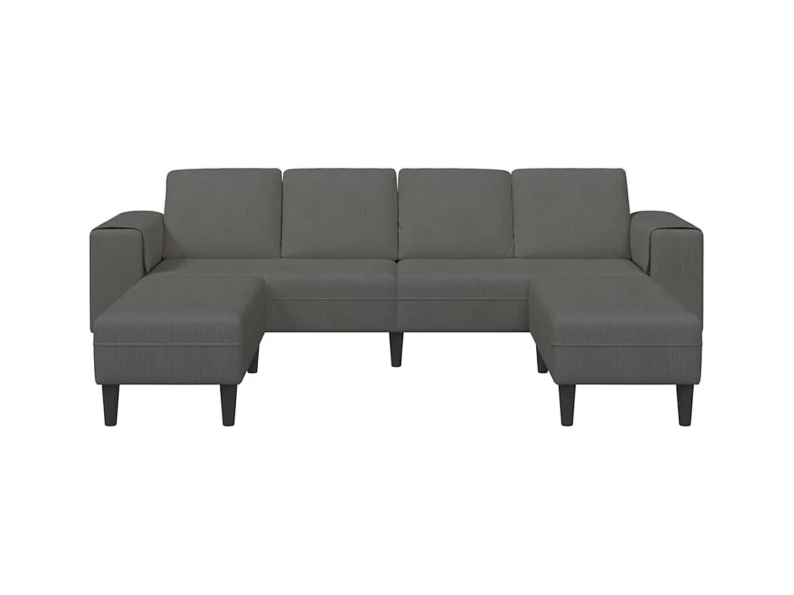 Sofa en tissu avec coussin Gris foncé Tissu en velours côtelé