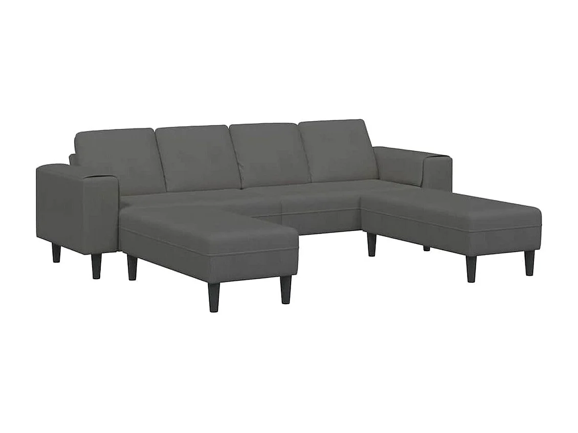 Stoffen bank met kussen Donkergrijze Corduroy stof