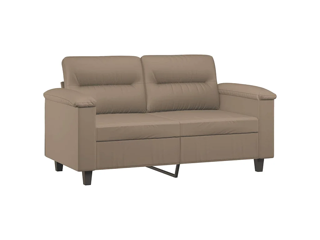 Set di divani 2 pezzi con cuscini in similpelle color cappuccino