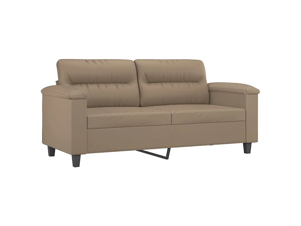 Set di divani 2 pezzi con cuscini in similpelle color cappuccino