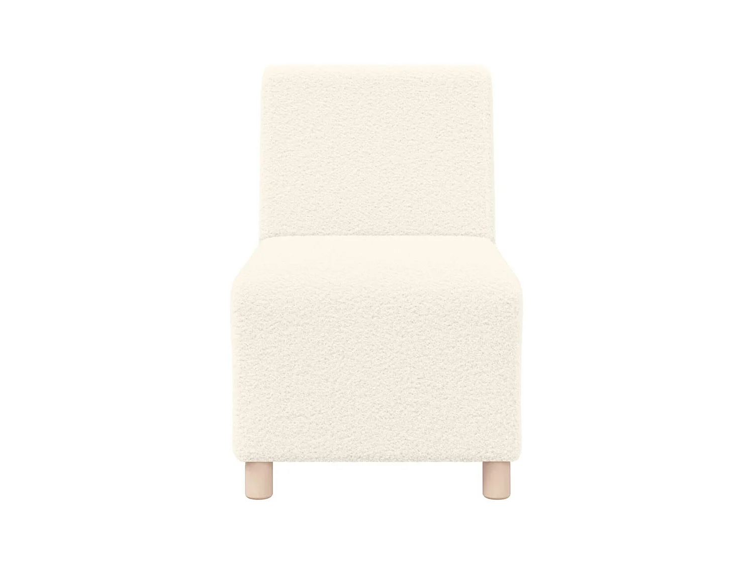Canapé modulaire sans accoudoirs Crème 55 cm Tissu imitation laine bouclée