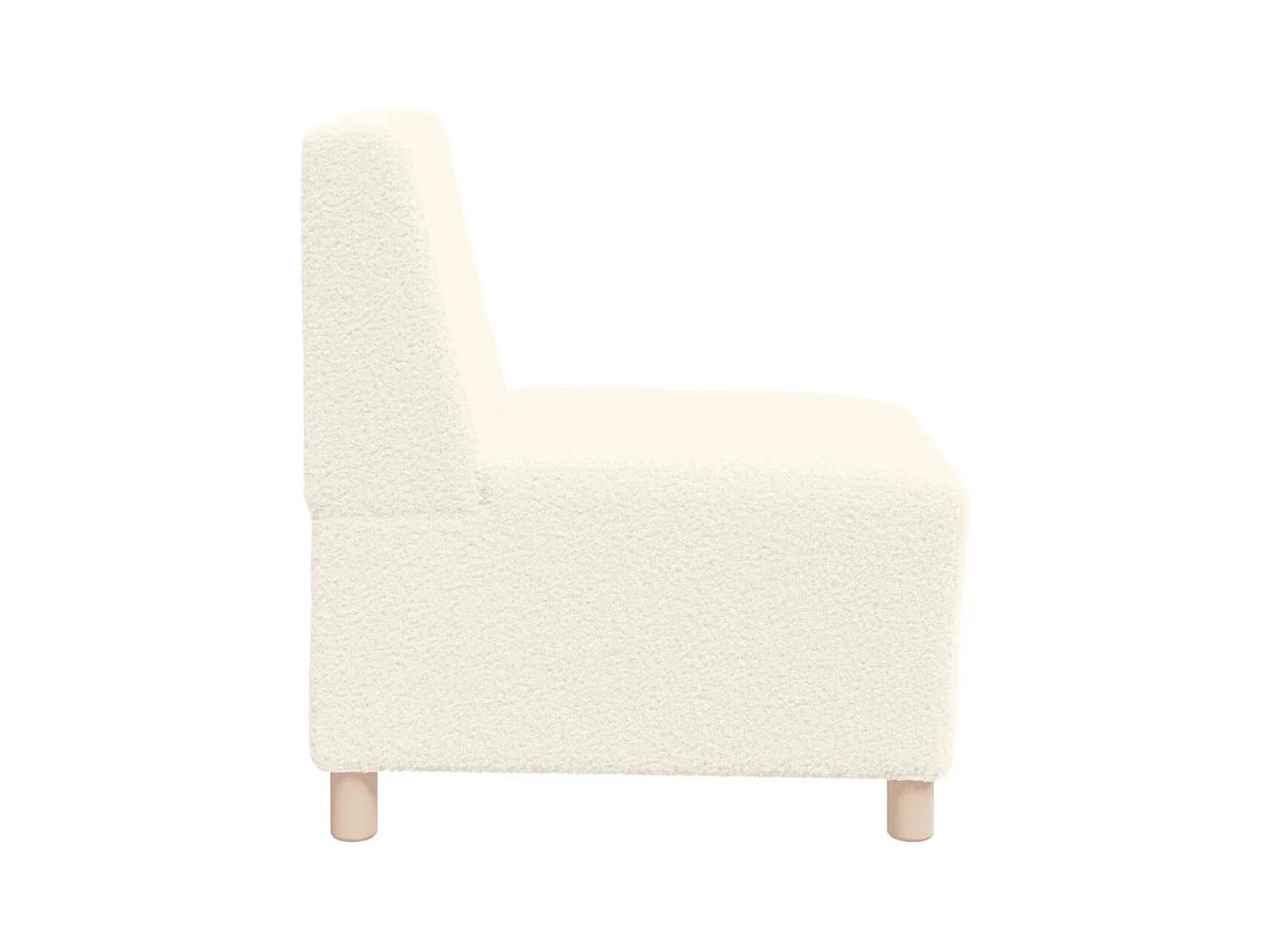 Canapé modulaire sans accoudoirs Crème 55 cm Tissu imitation laine bouclée