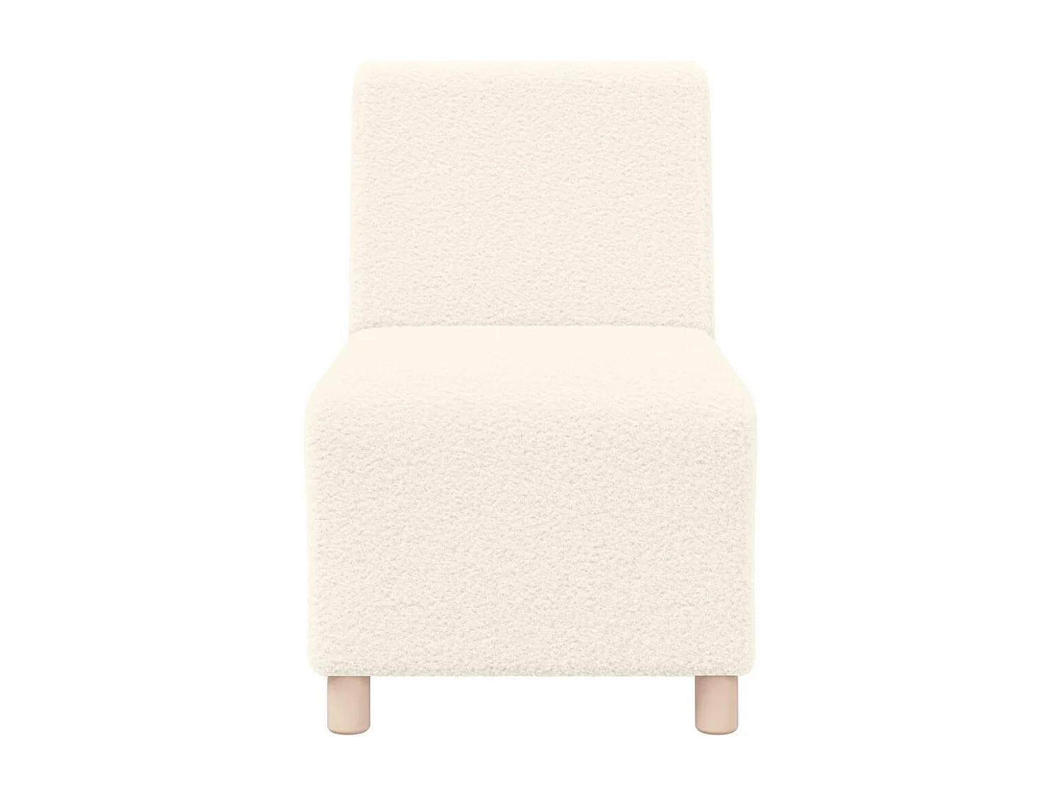 Canapé modulaire sans accoudoirs Crème 55 cm Tissu imitation laine bouclée