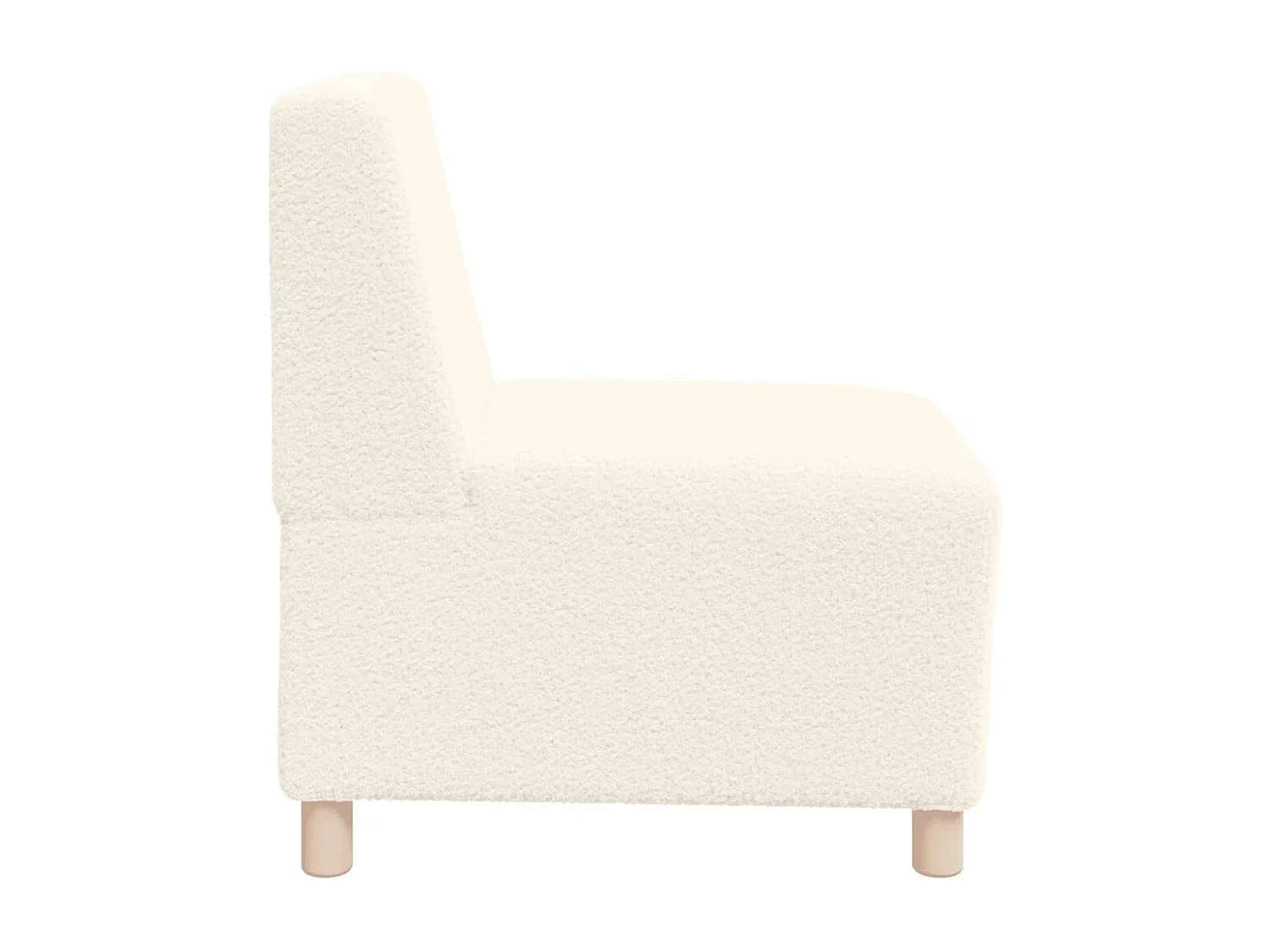 Canapé modulaire sans accoudoirs Crème 55 cm Tissu imitation laine bouclée