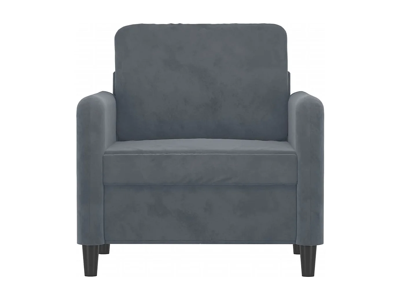 Fauteuil Gris foncé 60 cm Velours