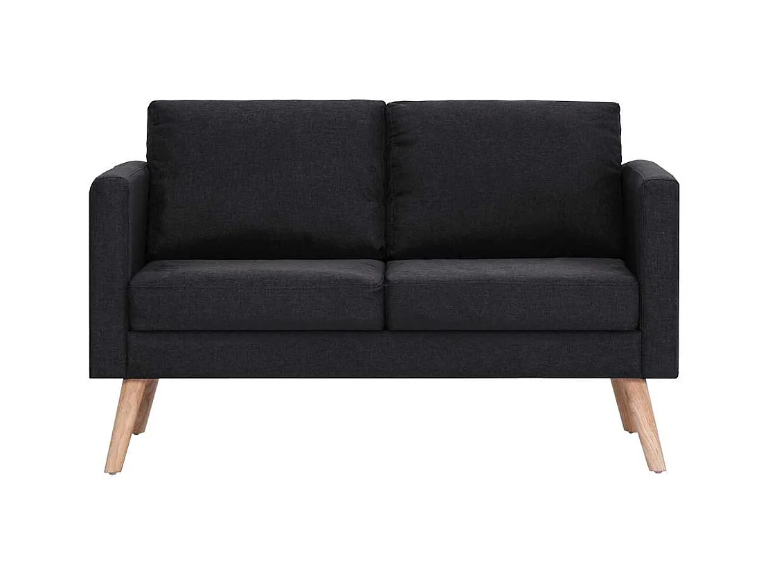 Divano a 2 posti in tessuto nero