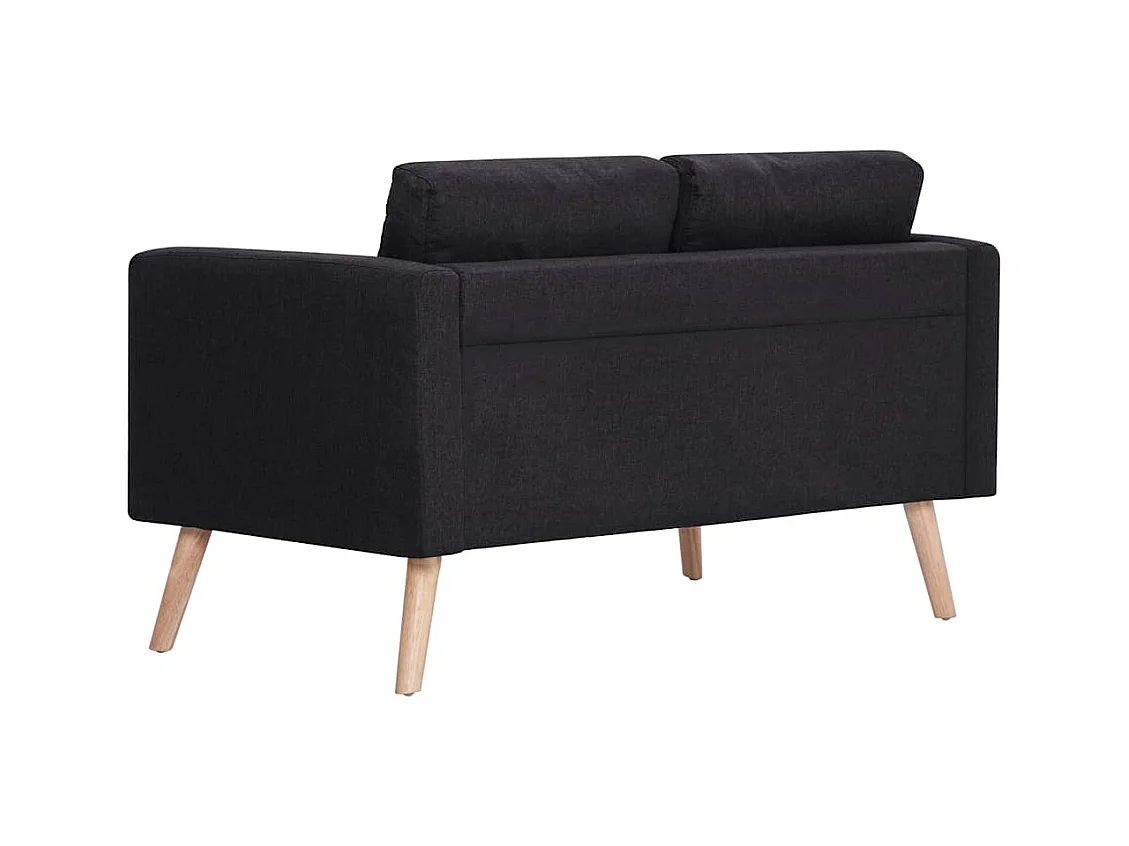 Canapé à 2 places Tissu Noir