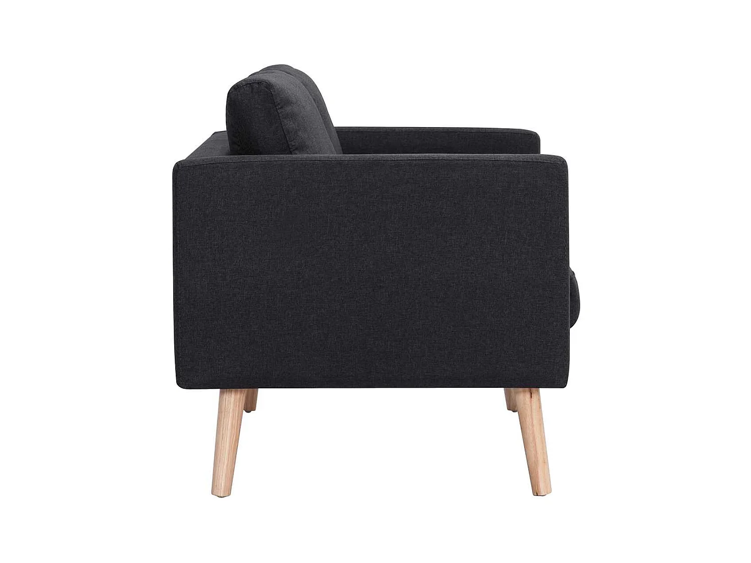 Canapé à 2 places Tissu Noir