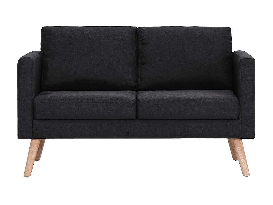 Canapé à 2 places Tissu Noir