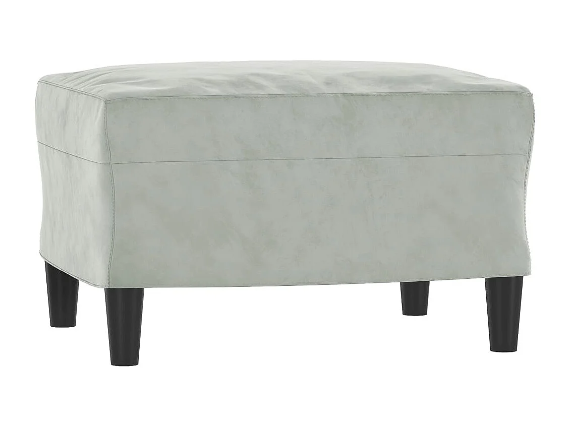 Set di divani in velluto grigio chiaro da 3 pezzi