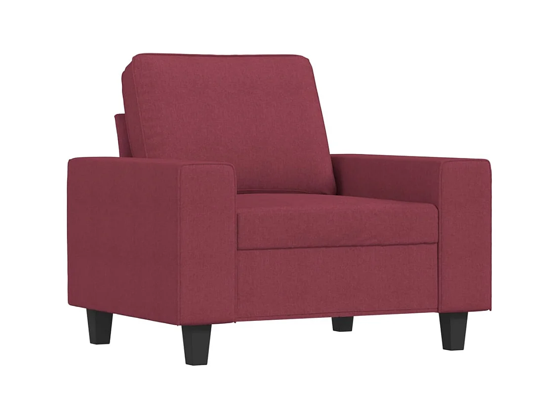 Poltrona con poggiapiedi Rosso bordeaux 60 cm Tessuto