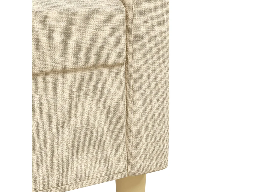 Set di divani 4 pezzi con poggiapiedi in tessuto crema