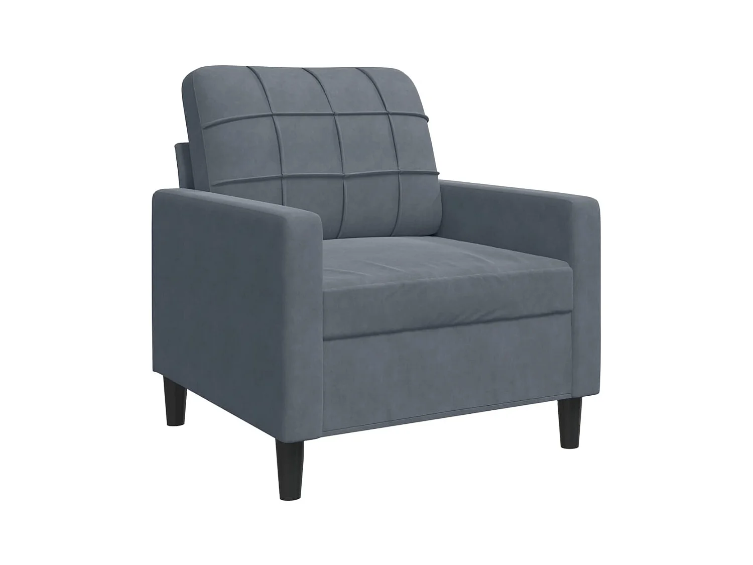 Donkergrijze fauteuil 60 cm fluweel