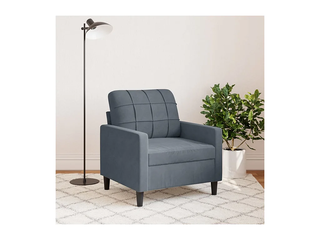 Donkergrijze fauteuil 60 cm fluweel