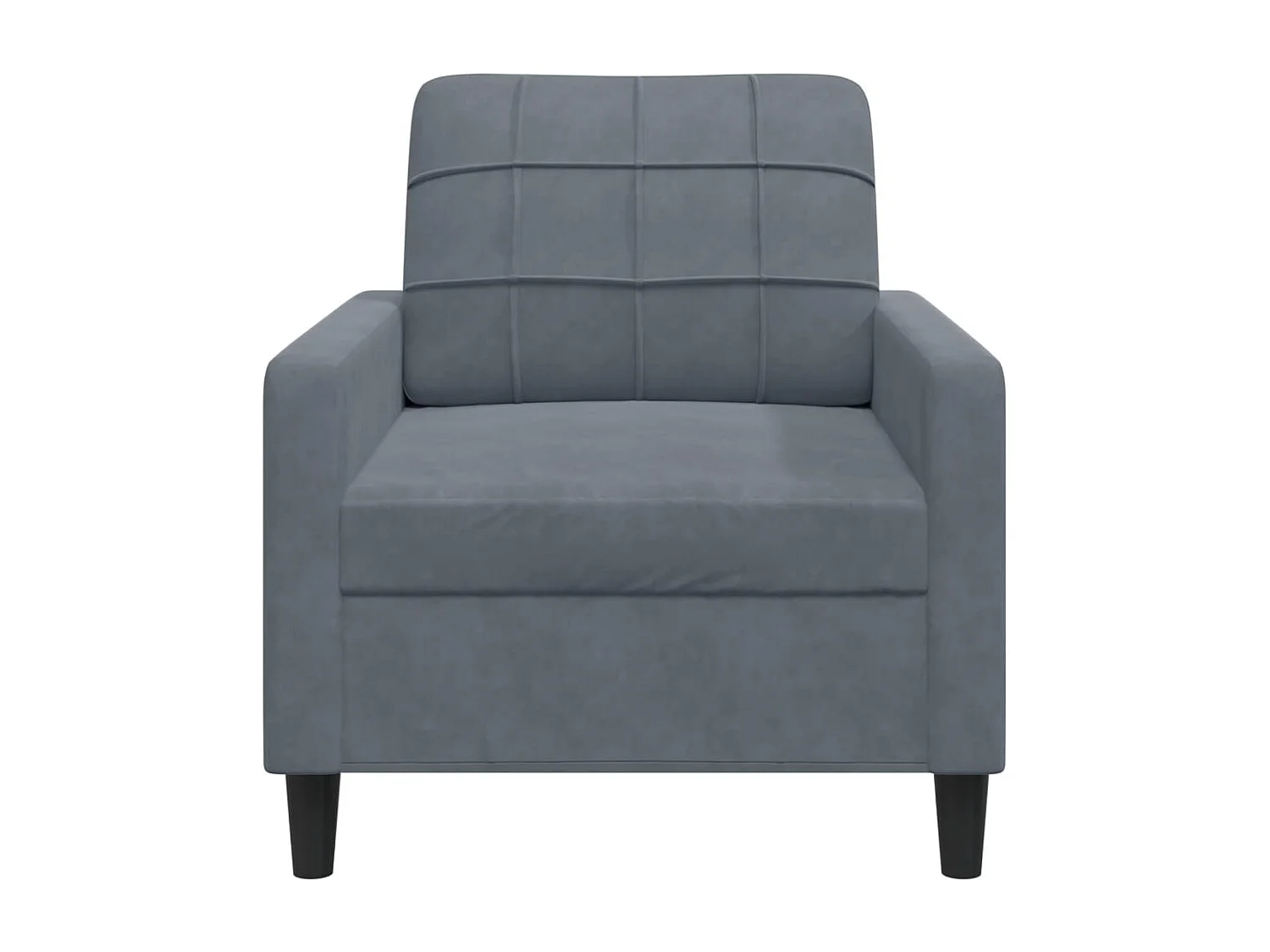 Sillón Gris Oscuro 60 cm Terciopelo