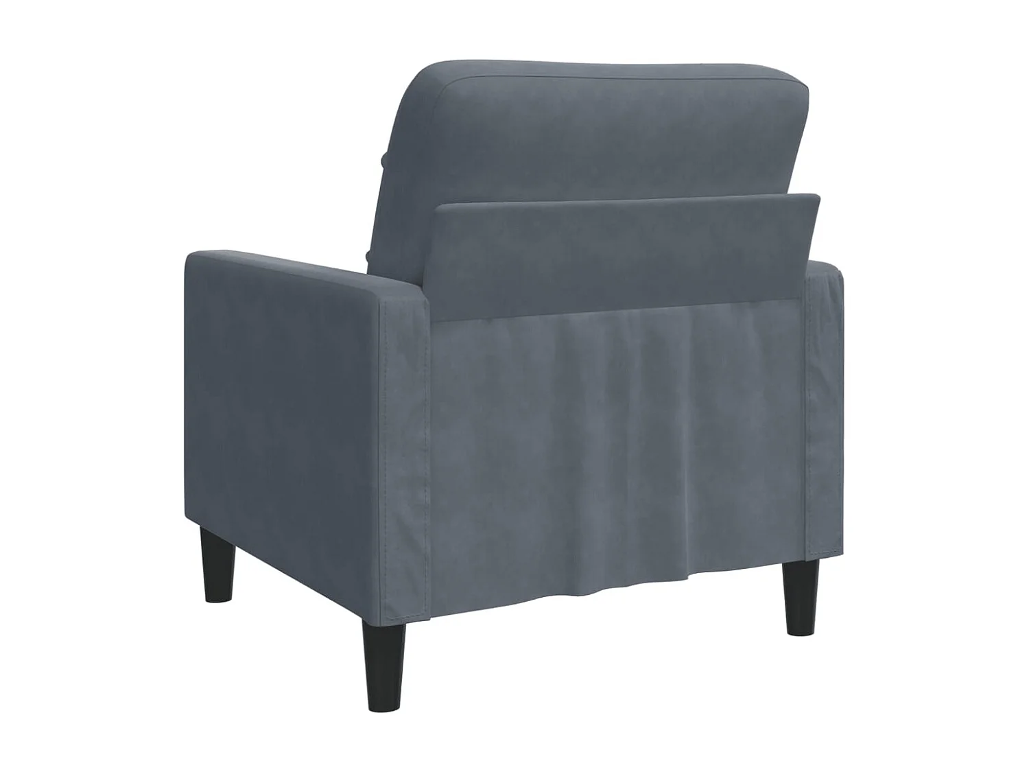 Sillón Gris Oscuro 60 cm Terciopelo