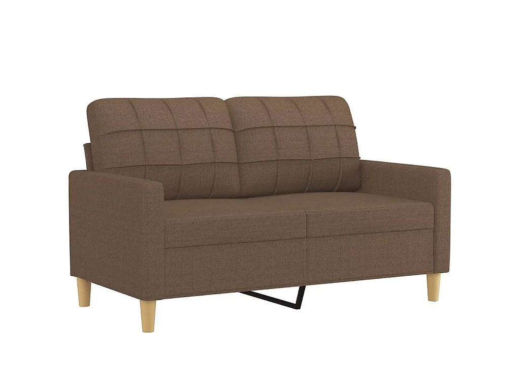 Set di divani 2 pezzi con cuscini in tessuto marrone