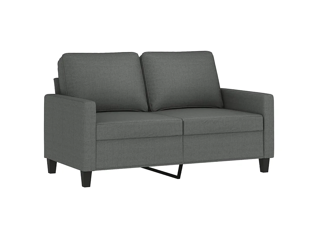 Set di divani 3 pezzi con cuscini in tessuto grigio scuro