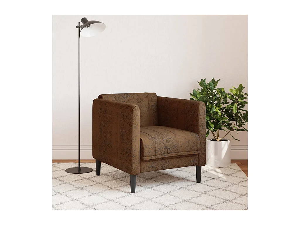 Sillón de ante sintético marrón