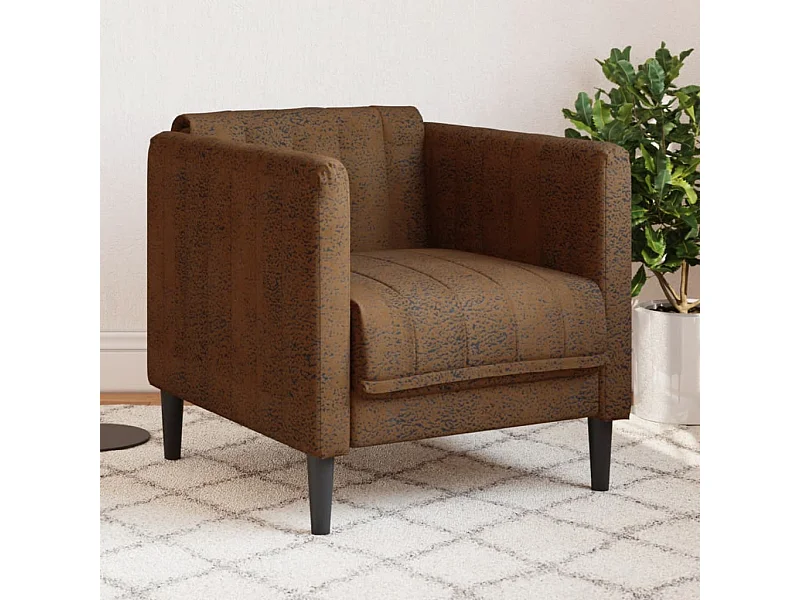 Sillón de ante sintético marrón