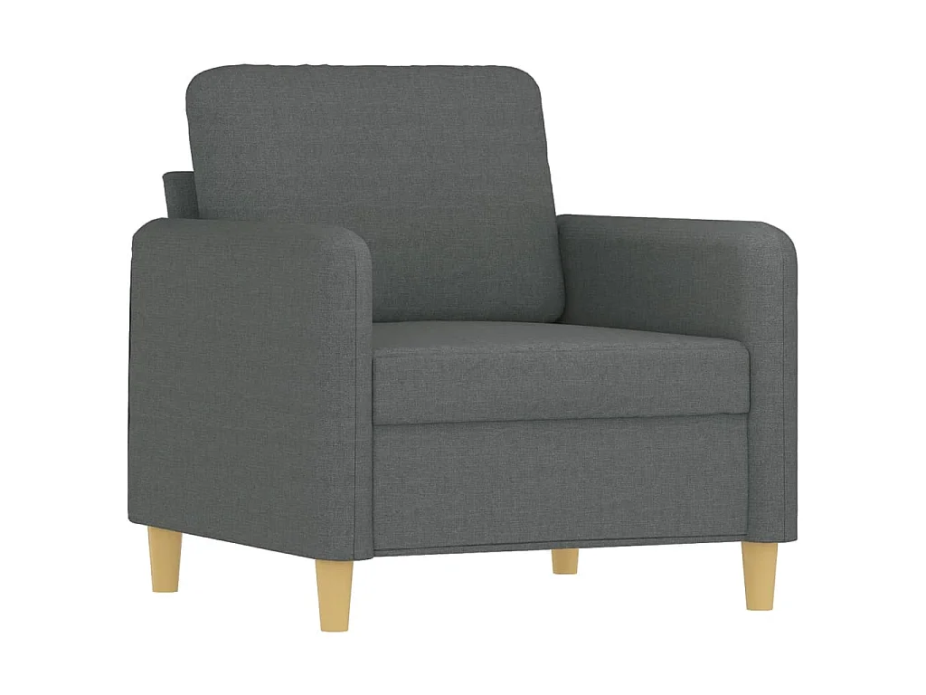 Fauteuil avec repose-pied Gris foncé 60 cm Tissu
