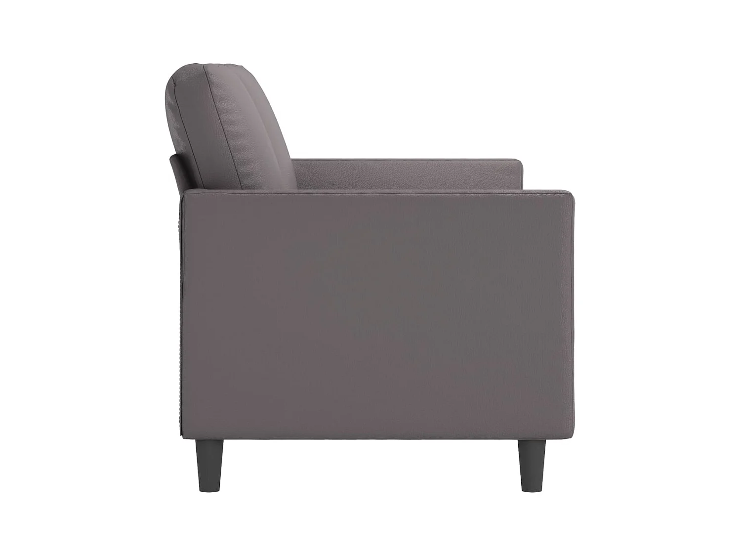 2-Sitzer-Sofa Grau 140 cm Kunstleder