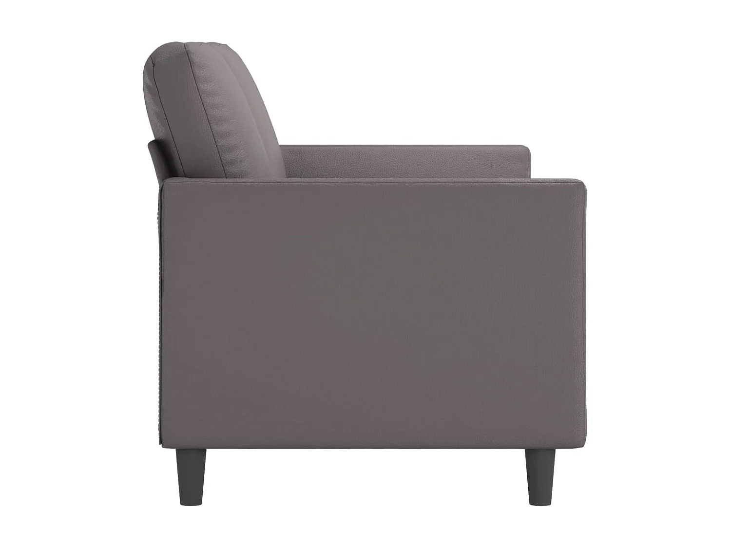 2-Sitzer-Sofa Grau 140 cm Kunstleder