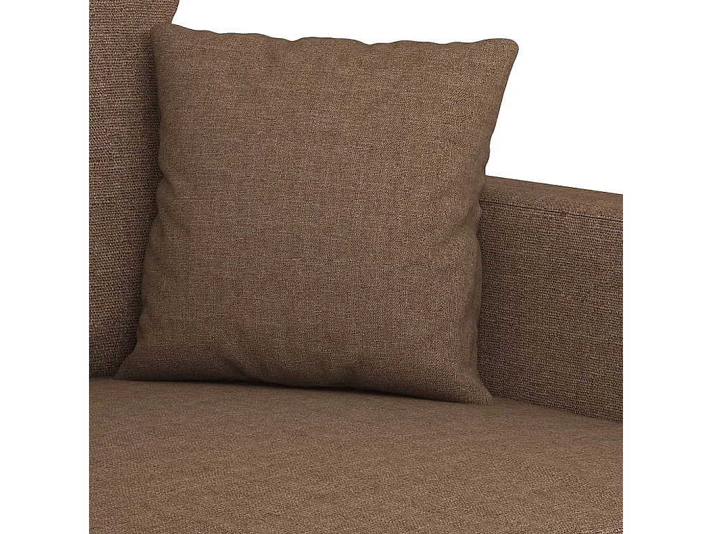2-teiliges Sofaset mit Kissen, brauner Stoff