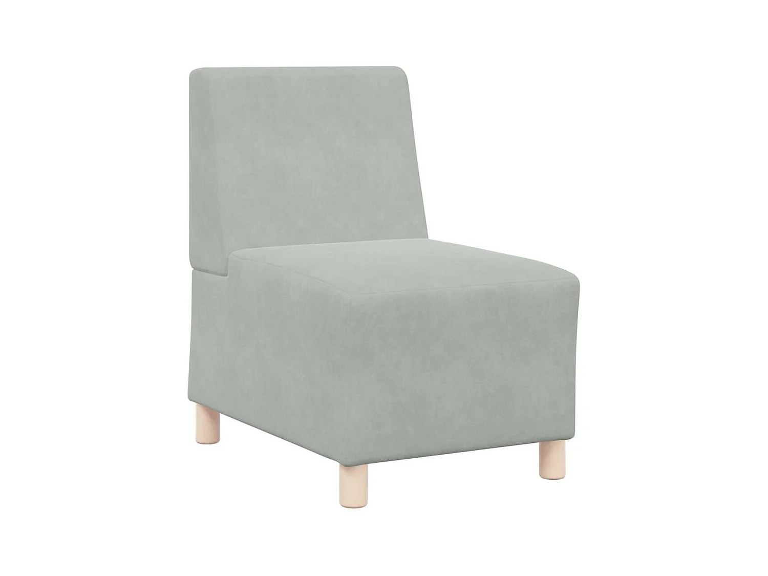 Canapé modulaire sans accoudoirs Gris clair 55 cm Velours